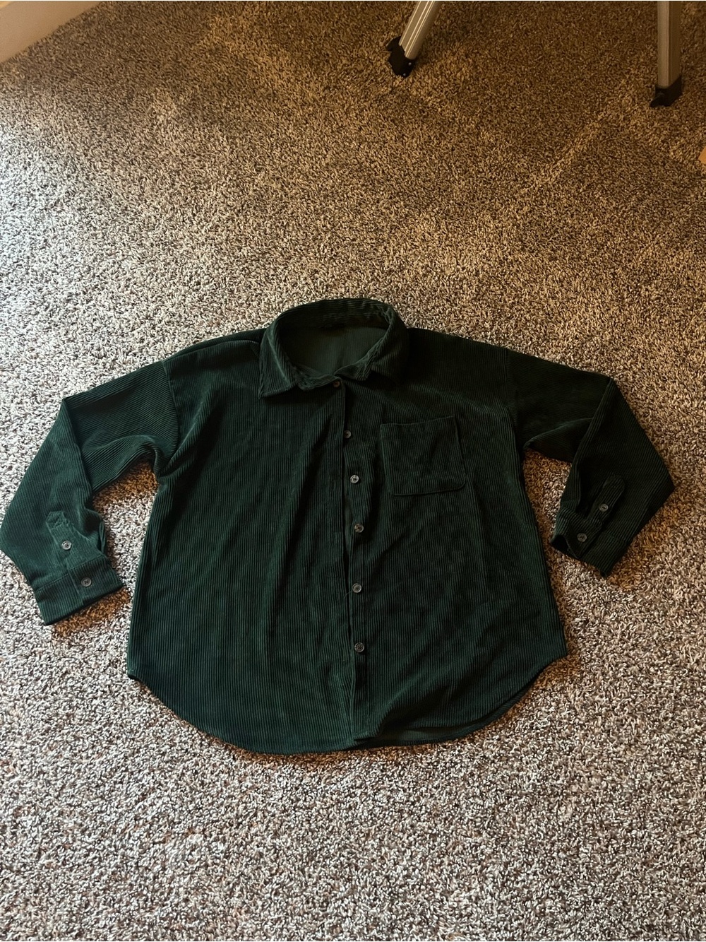 Blu Pepper Dark Green Corduroy Button-Down Shirt